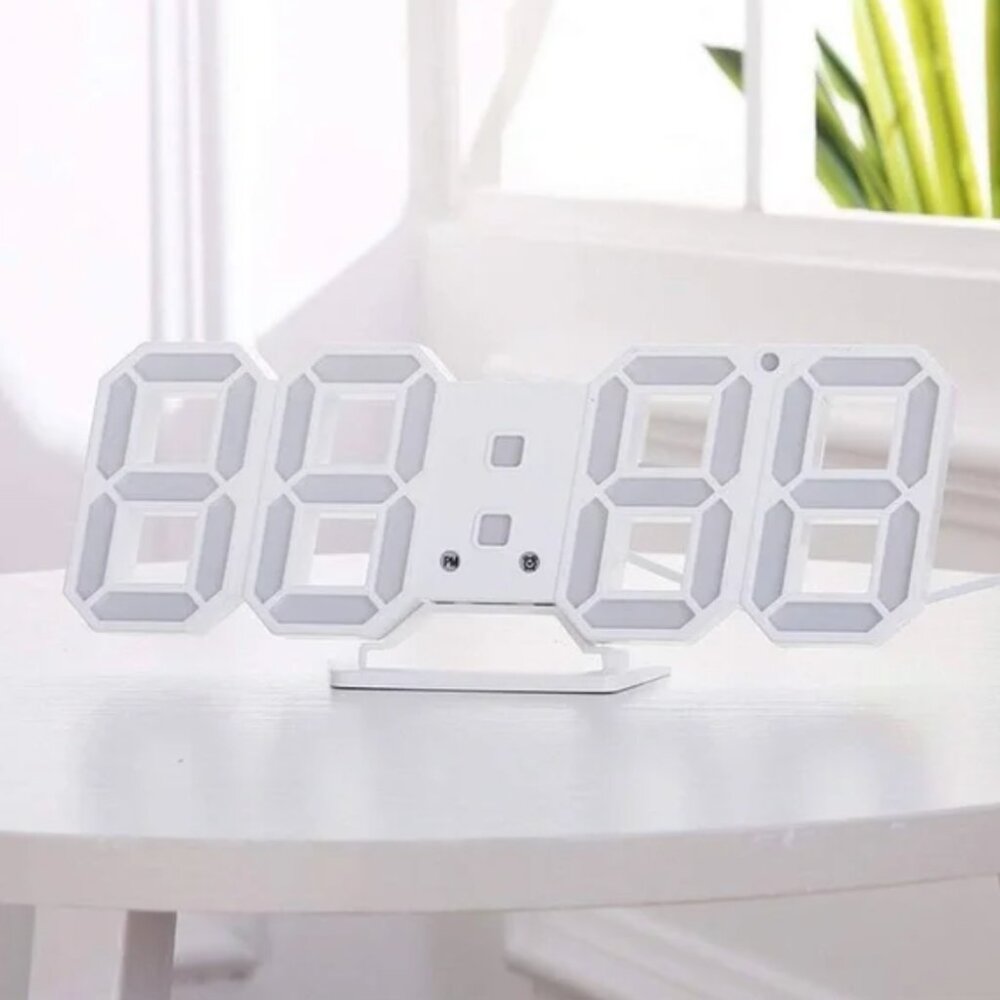 White Digital Clock